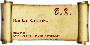 Barta Katinka névjegykártya